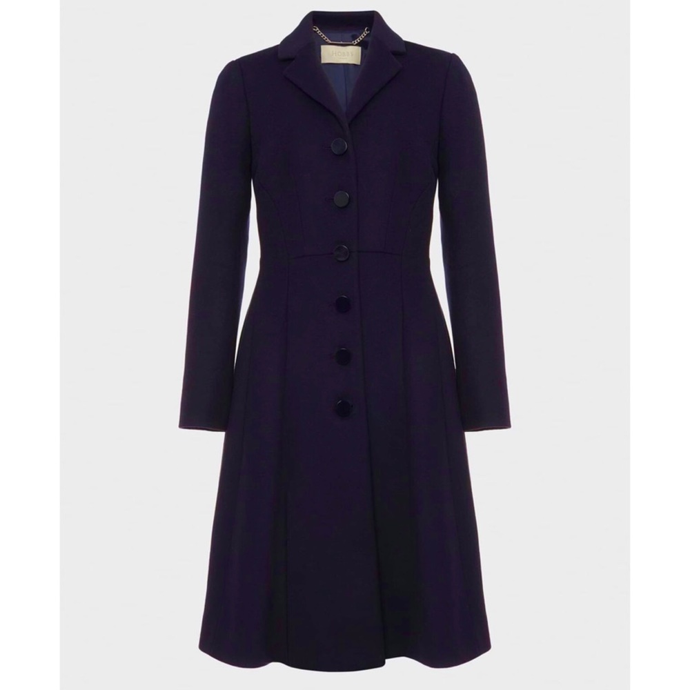 Hobbs London Navy Blue A-Line Women's Coat